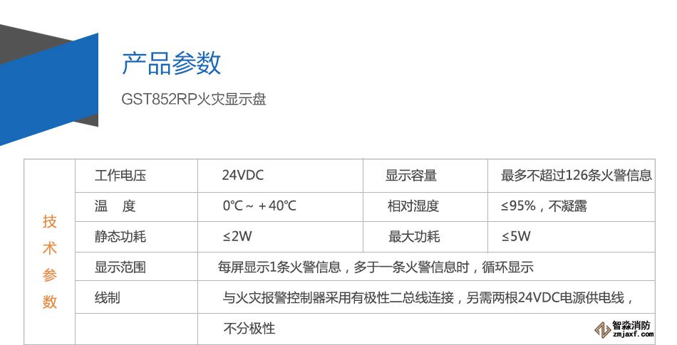 GST852RP火災顯示盤參數