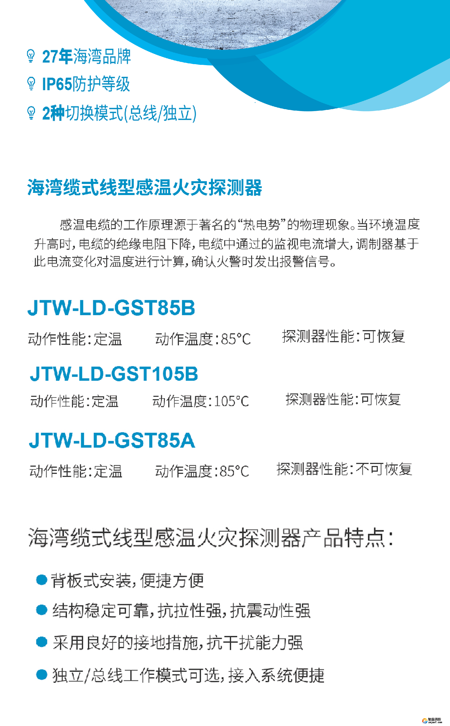 海灣JTW-LD-GST105B纜式線型感溫火災探測器信號處理單元